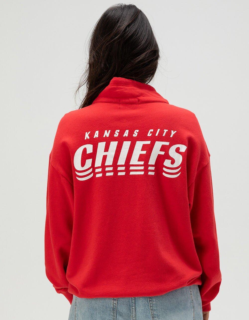 JUNK FOOD Kansas City Chiefs Mock 1/4 Button Up Sweatshirt Product Image