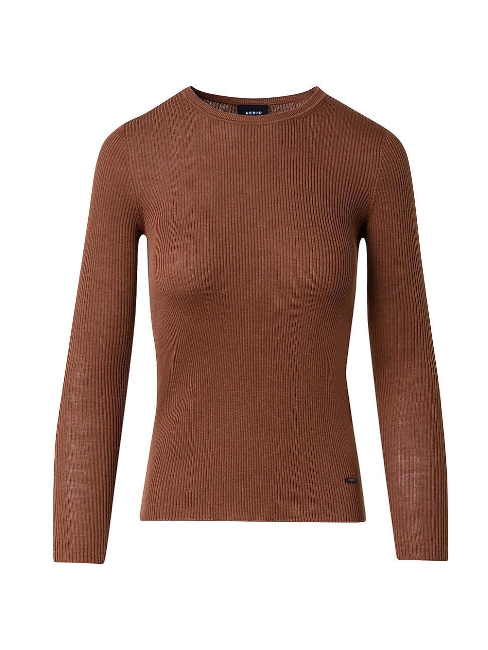 Silk Cotton Seamless Rib Fitted Sweater Product Image