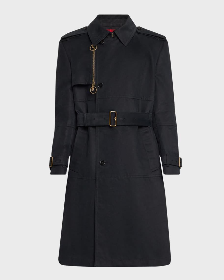 Mens Cotton-Nylon Moleskin Trench Coat Product Image