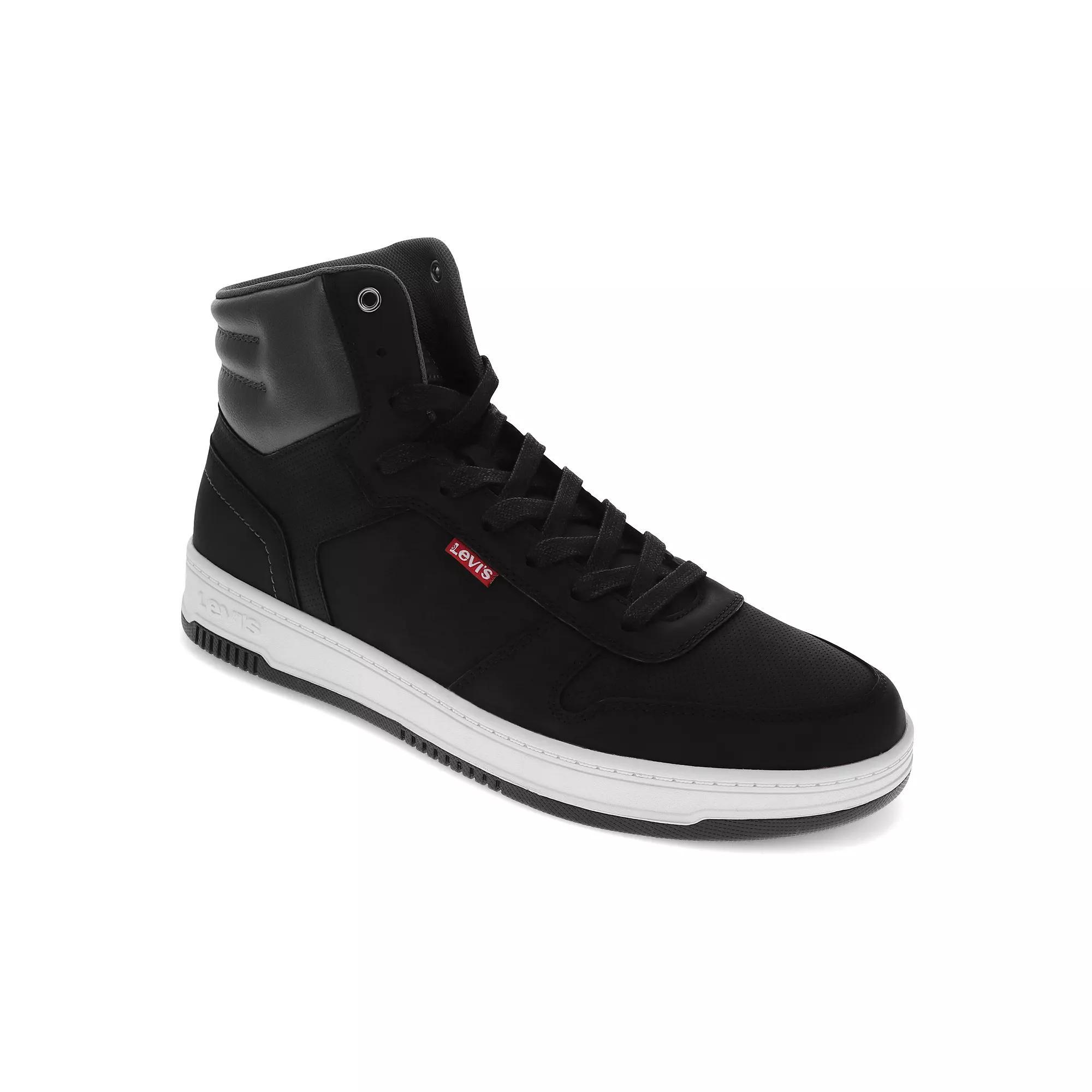 Levis Drive HI Mens High Top Sneakers Black Grey Product Image