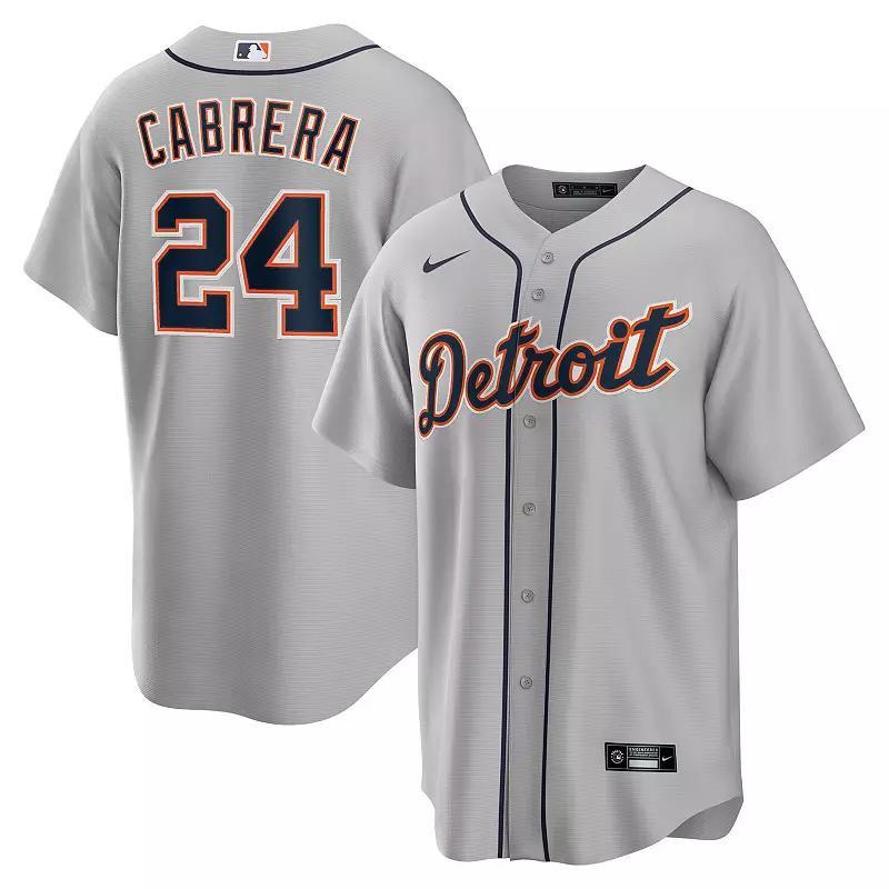 Mens Nike Miguel Cabrera Gray Detroit Tigers Road Replica Player Name Jersey Product Image