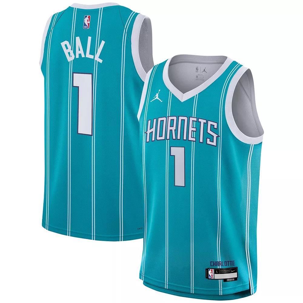 Youth Nike LaMelo Ball Teal Charlotte Hornets Swingman Jersey - Icon Edition, Boy's, Size: YTH Small, Chr Blue Product Image
