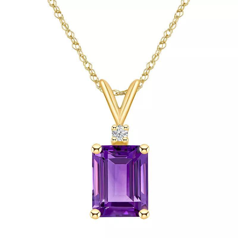 Celebration Gems 14k White Gold Gemstone & Diamond Accent Pendant Necklace, Women's, Size: 18", Purple Product Image