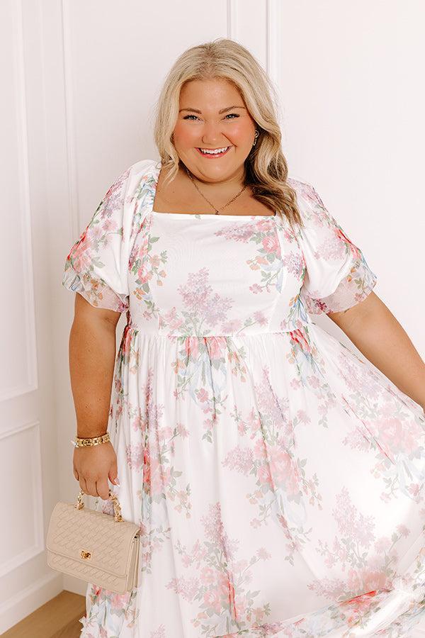 Soft Sonata Floral Mesh Midi Dress Curves Product Image