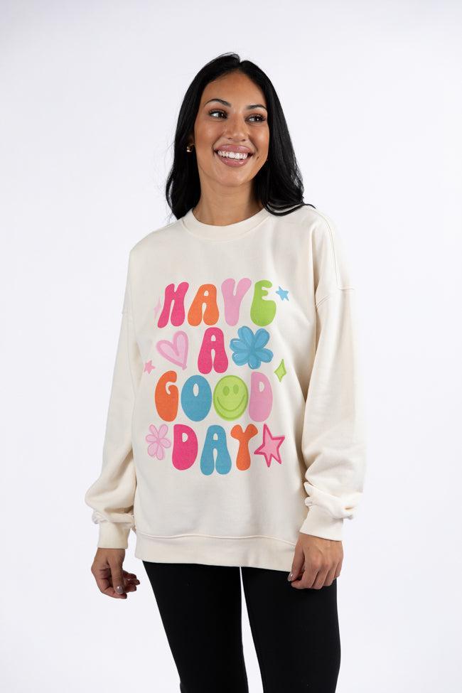 Have A Good Day Cream Graphic Sweatshirt Product Image