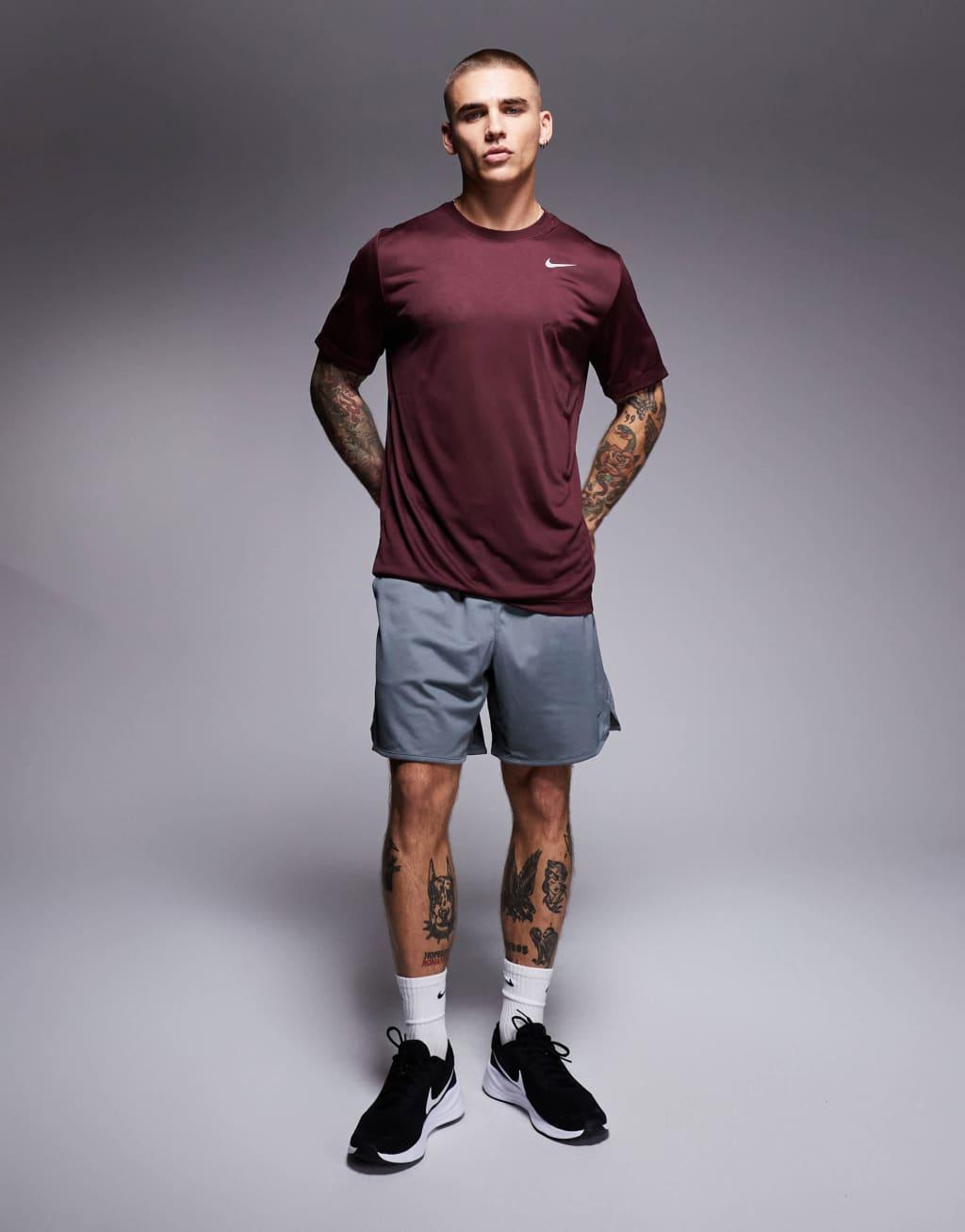 Nike Training Dri-Fit Reset T-shirt in burgundy Product Image