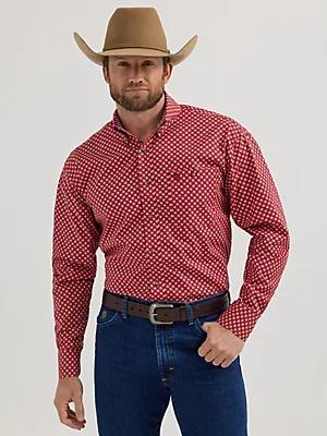Wrangler® George Strait™ Long Sleeve Button Down One Pocket Shirt | Men's SHIRTS | Wrangler® Product Image