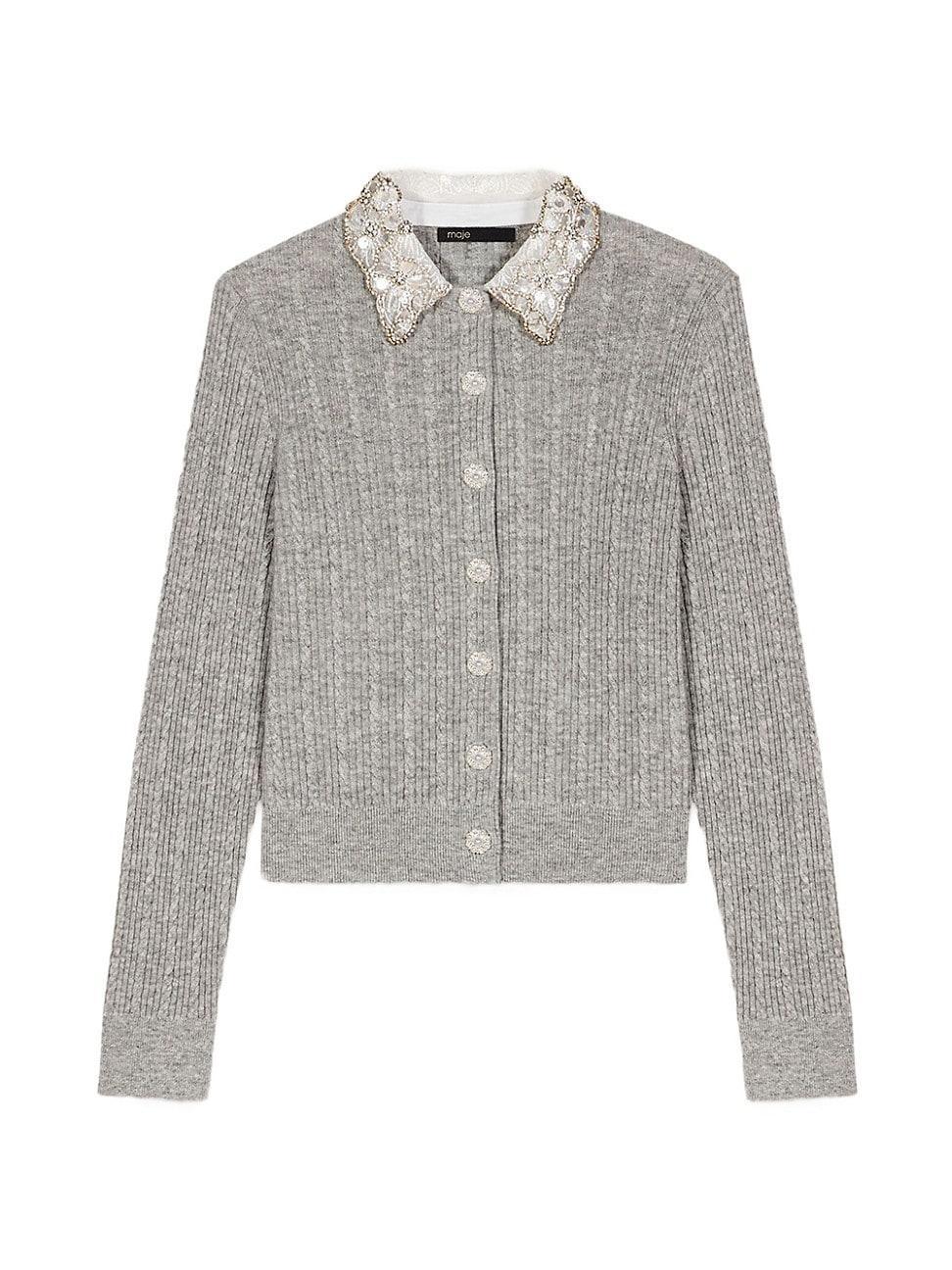 Womens Cardigan with Jewellery Collar Product Image