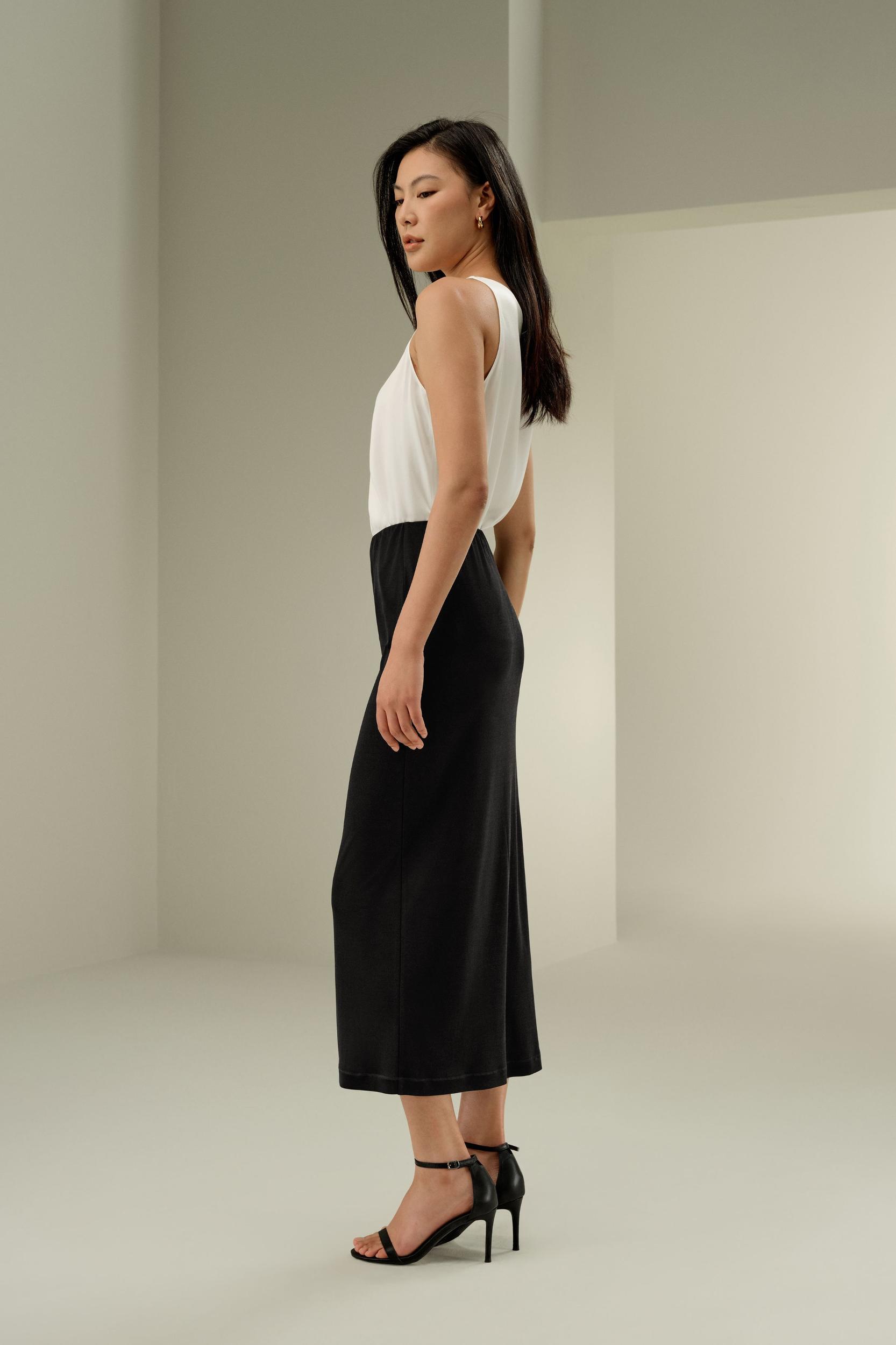 Elegant Silk Midi Skirt Product Image