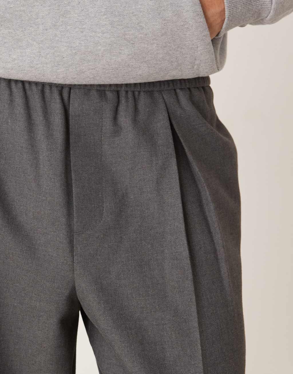 ASOS DESIGN pull on smart wide leg pants with front pleat in gray Product Image