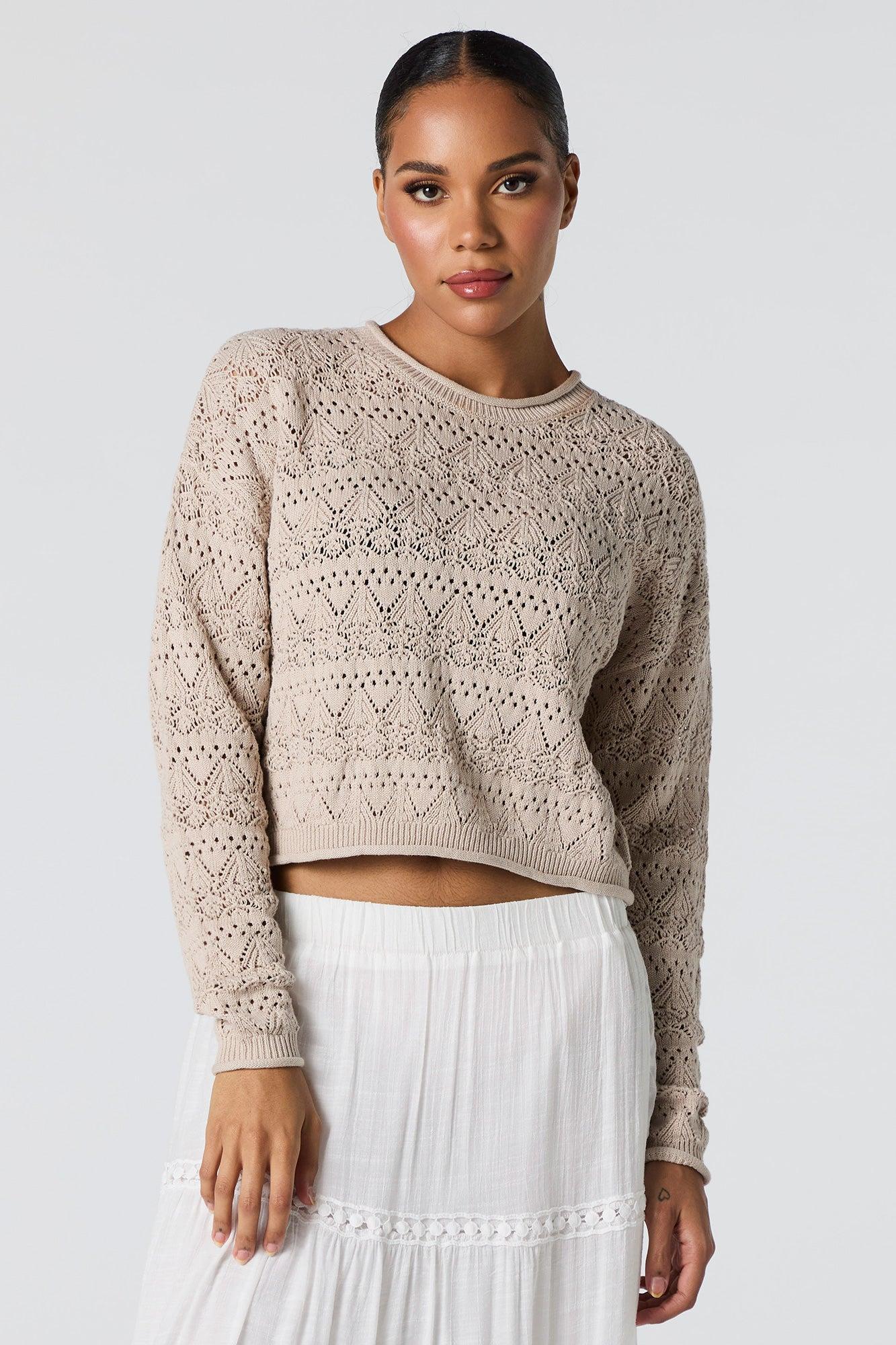 Pointelle Knit Sweater Female Product Image