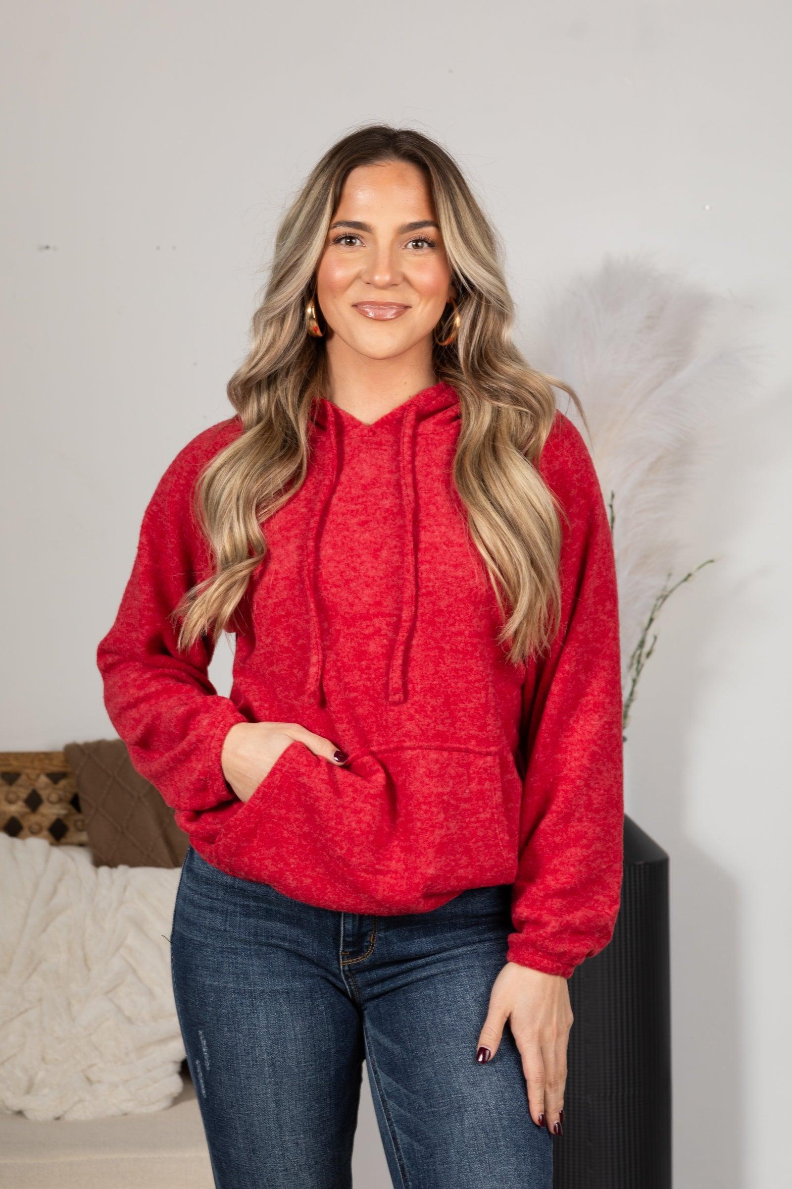 Brushed Hacci Melange Hoodie Sweater Product Image