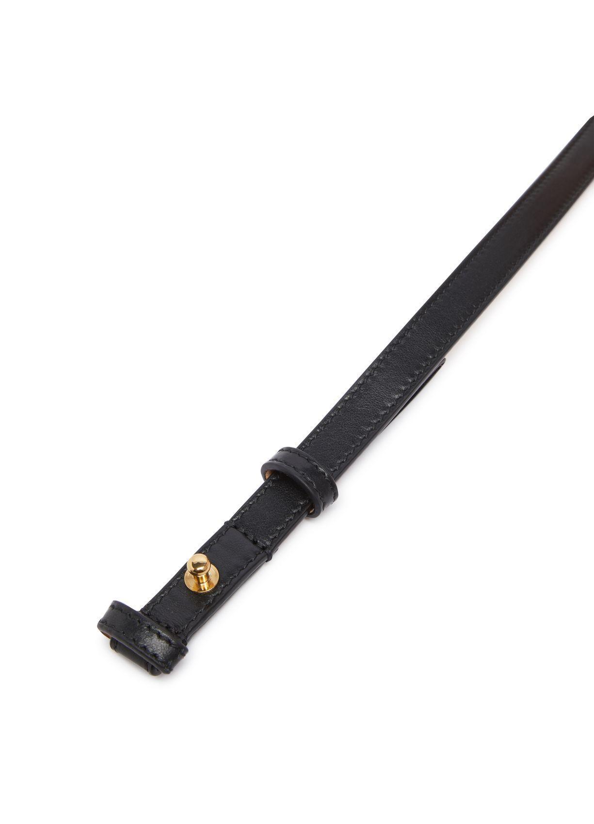 CHLOÉ Iconic Leather Belt Gold-tone Hardware In Black Product Image