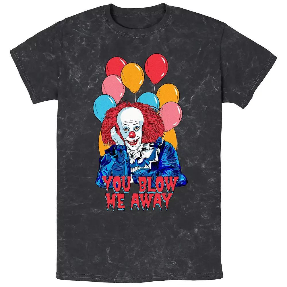 Men's IT Pennywise You Blow Me Away Mineral Wash Graphic Tee, Size: XL, Black Product Image