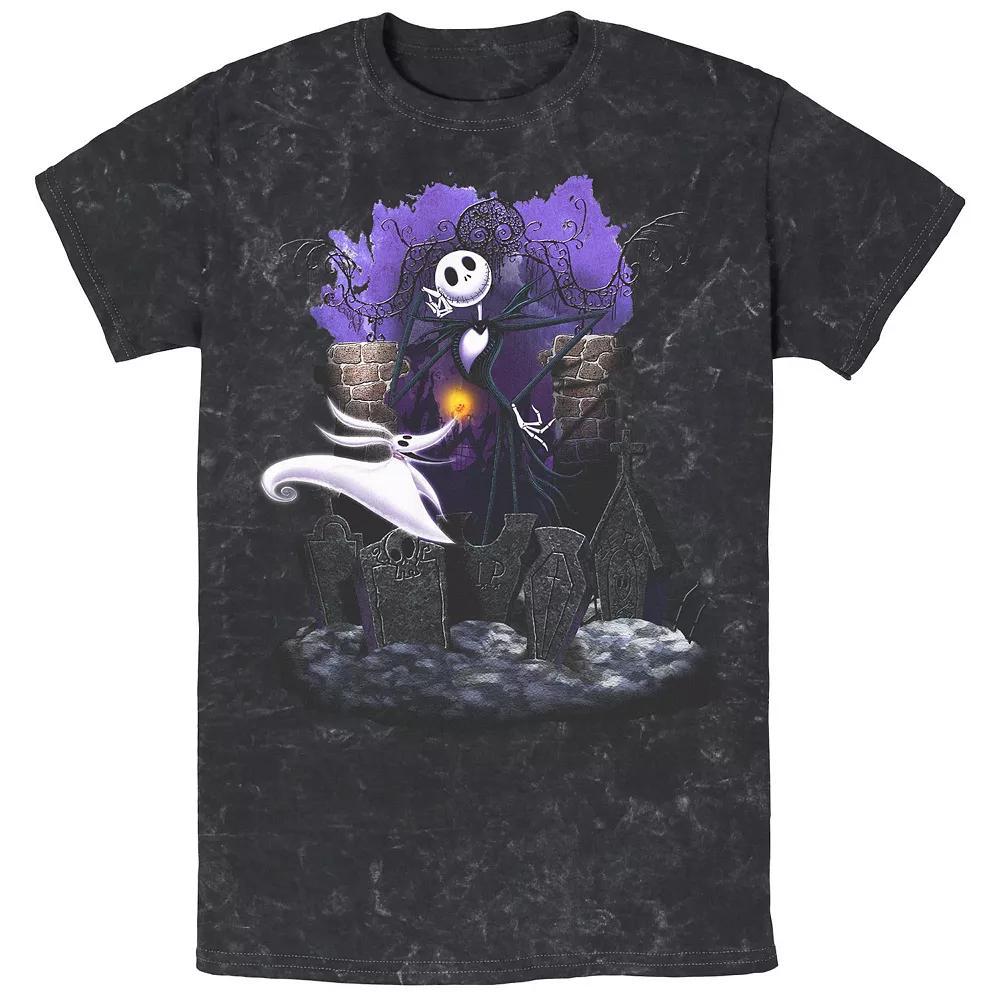 Disney's The Nightmare Before Christmas Graveyard Buddies Mineral Wash Men's Graphic Tee, Size: Small, Black Product Image