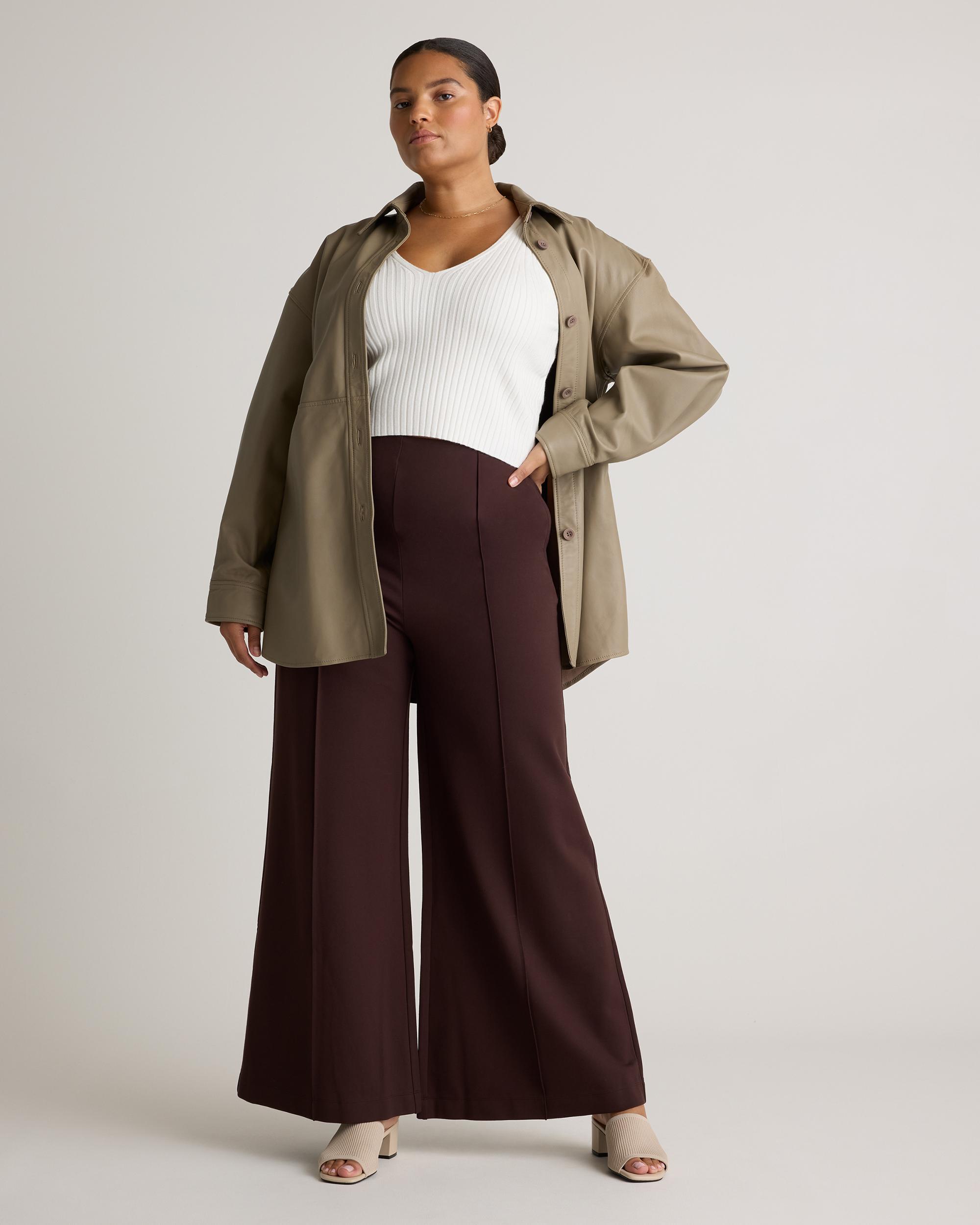 Quince | Women's Ultra-Stretch Ponte Super Wide Leg Pants Rayon Product Image