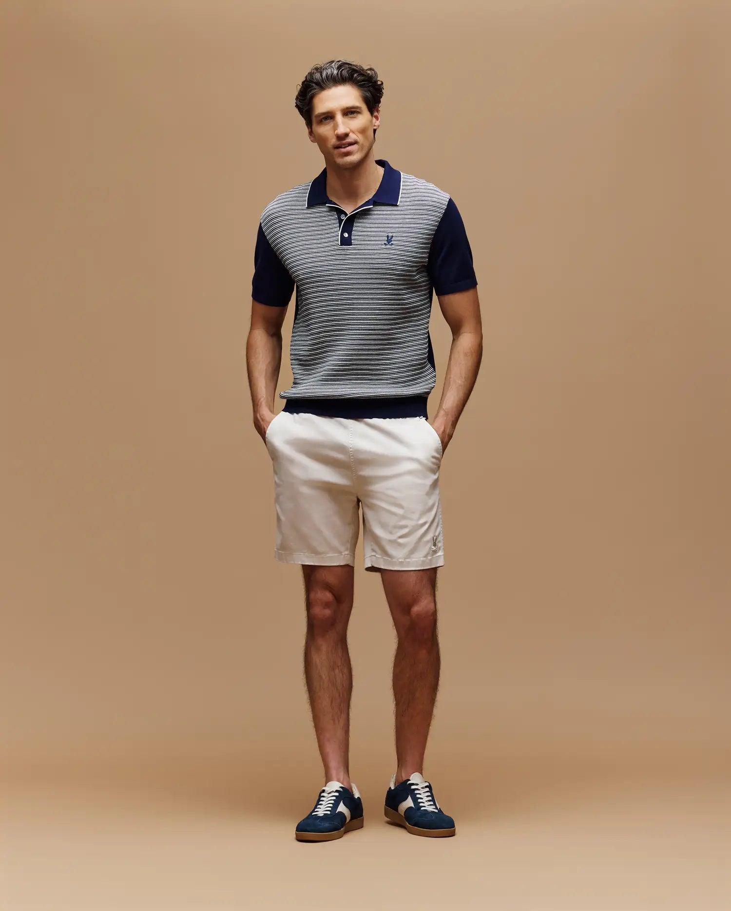 MENS KENNY STRIPED KNIT POLO - MT0400003 Male Product Image