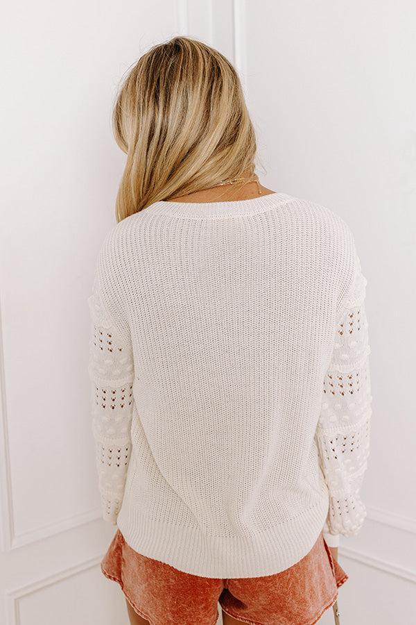 Cityscape Charm Knit Sweater Top in Cream Product Image