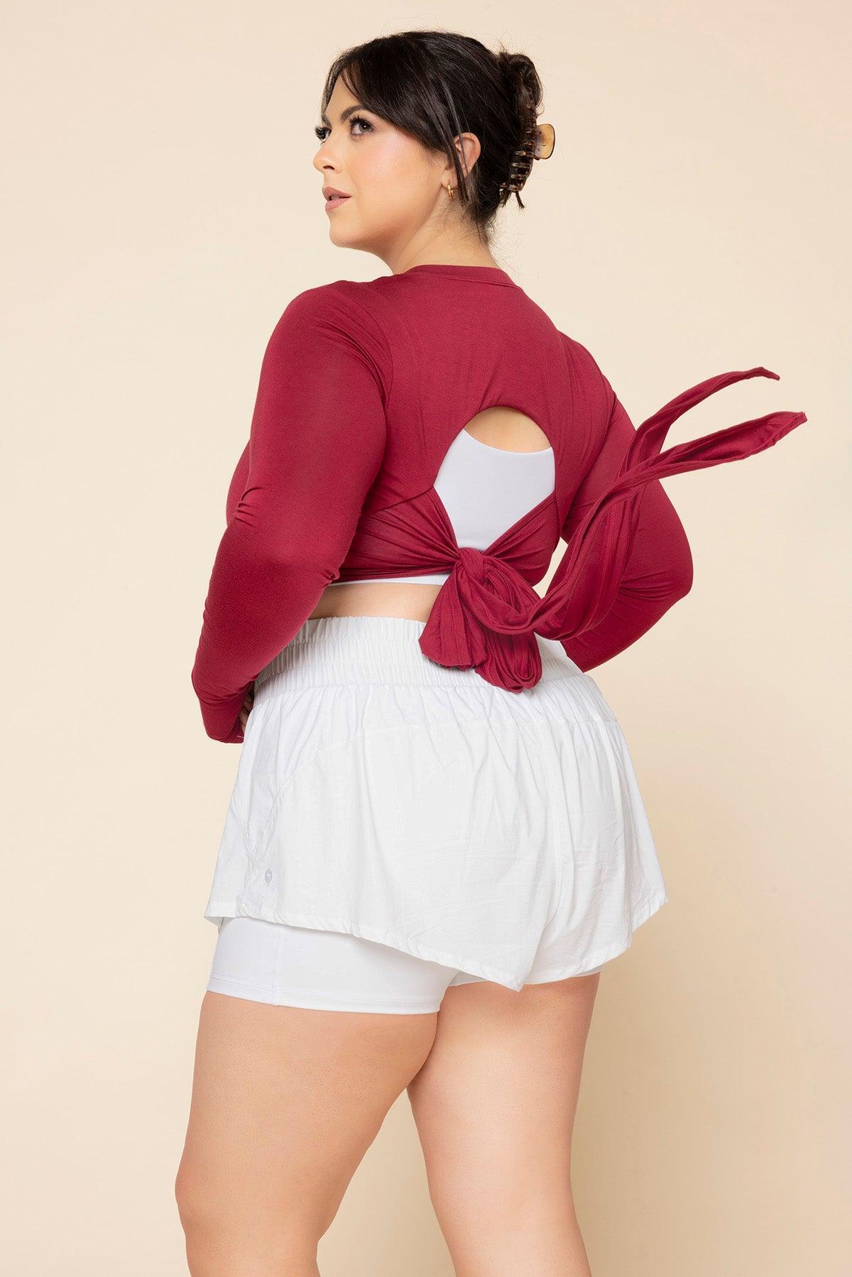 Bow Back Reversible Long Sleeve Top - Ruby Product Image