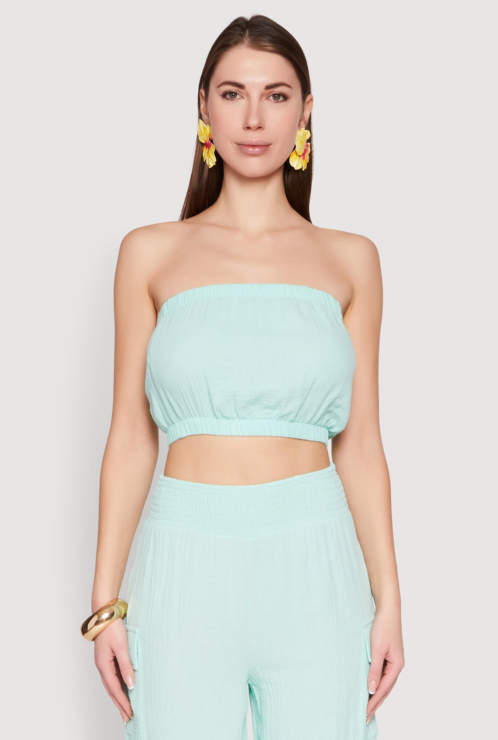 Womens Gauze Knit Tube Top Product Image