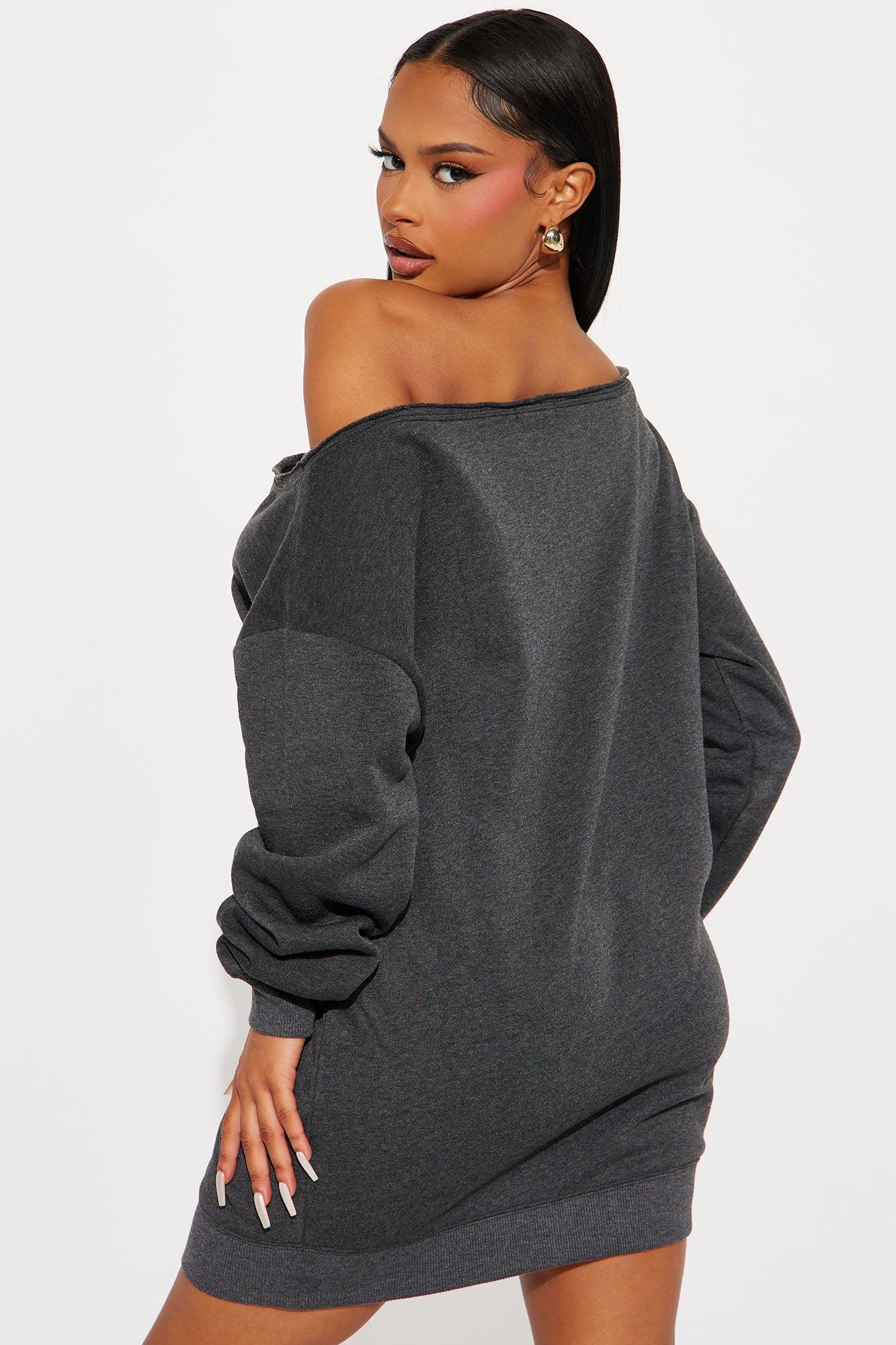 Lilou Sweater Mini Dress - Charcoal/combo Product Image