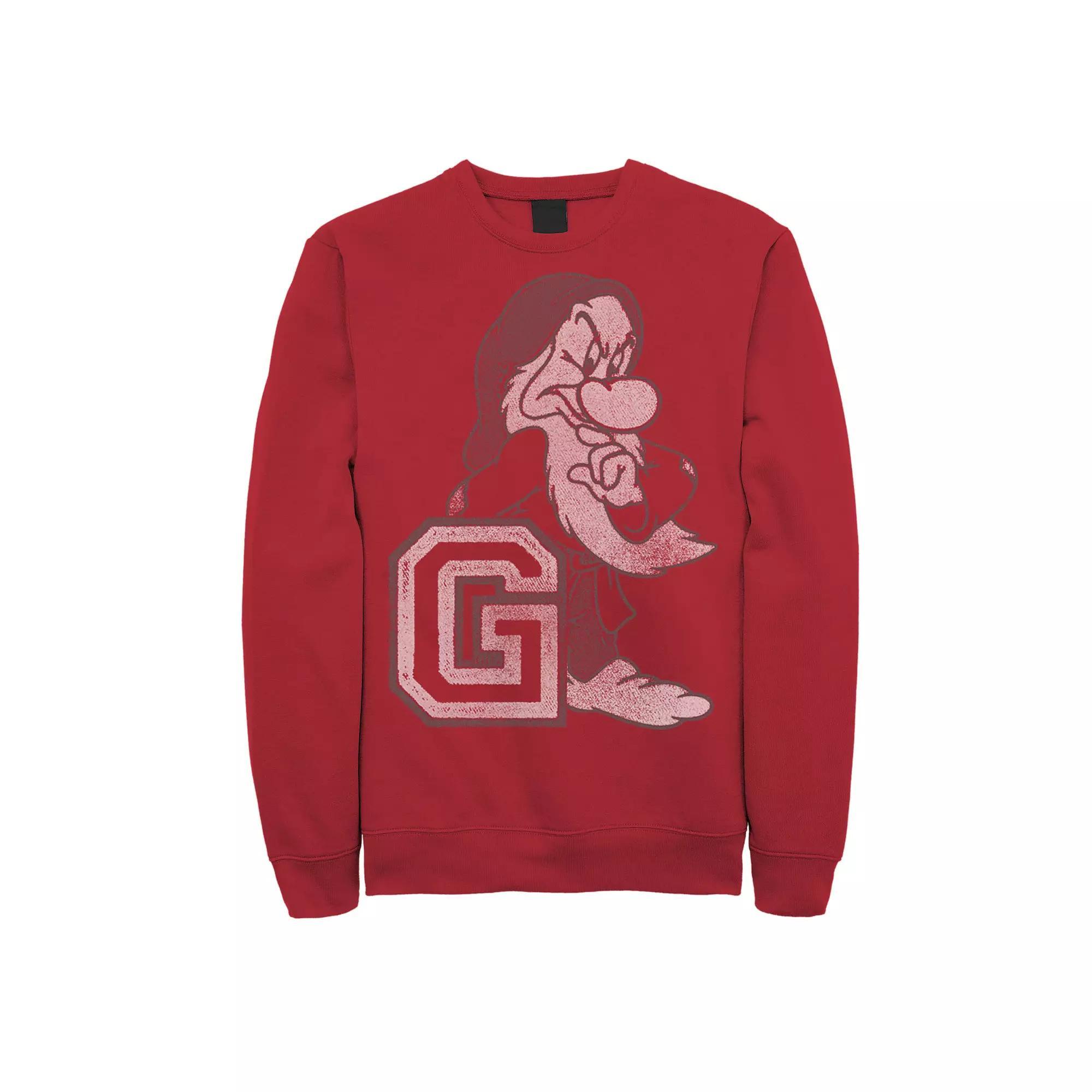 Men's Disney's Snow White and the Seven Dwarfs Grumpy Pullover Sweatshirt, Size: XXL, Red Product Image