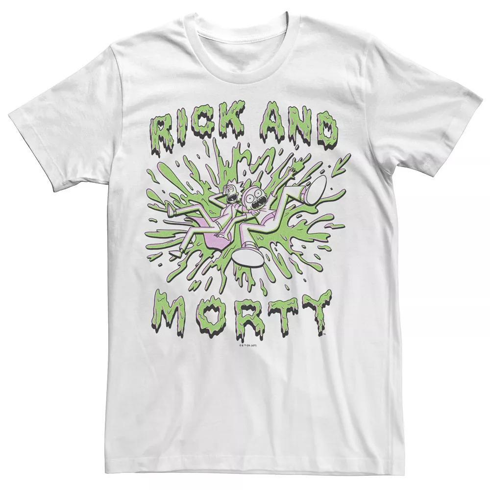 Men's Rick & Morty Dripping Slime Duo Portrait Tee, Size: Medium, White Product Image
