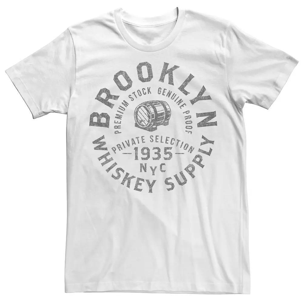 Men's Brooklyn Whiskey Supply Premium Stock Genuine Label Tee, Size: XXL, White Product Image