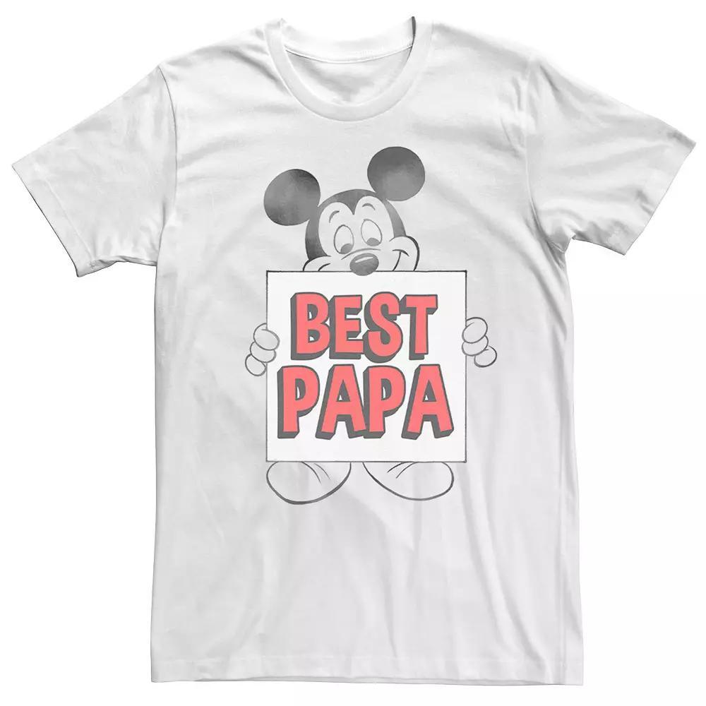 Disney's Mickey Mouse Men's Traditional Mickey Best Papa Graphic Tee, Size: 3XL Tall, White Product Image