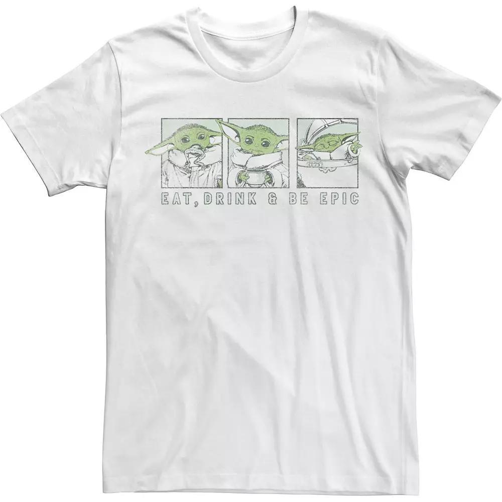 Men's Star Wars The Mandalorian The Child Eat Drink & Be Epic Tee, Size: Medium, Kelly Grey Product Image