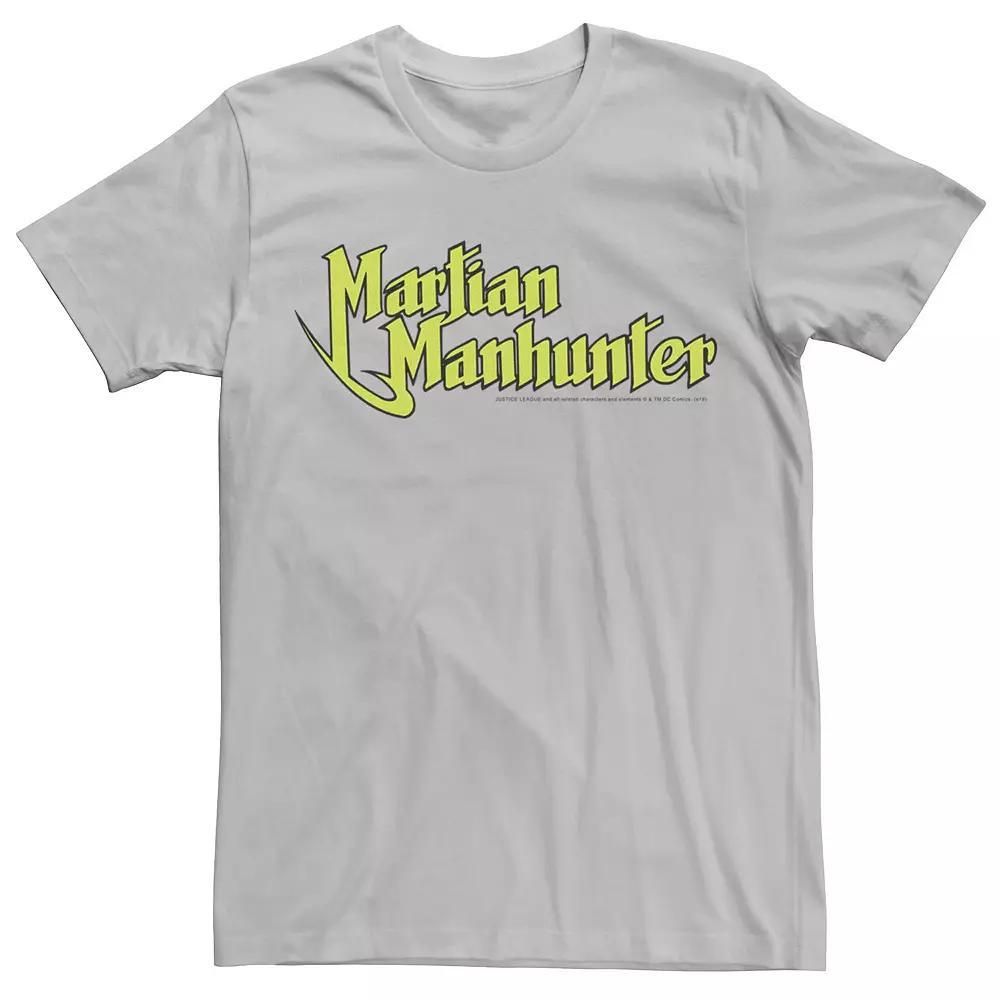 Mens DC Comics Martian Manhunter Logo Tee Athletic Grey Product Image