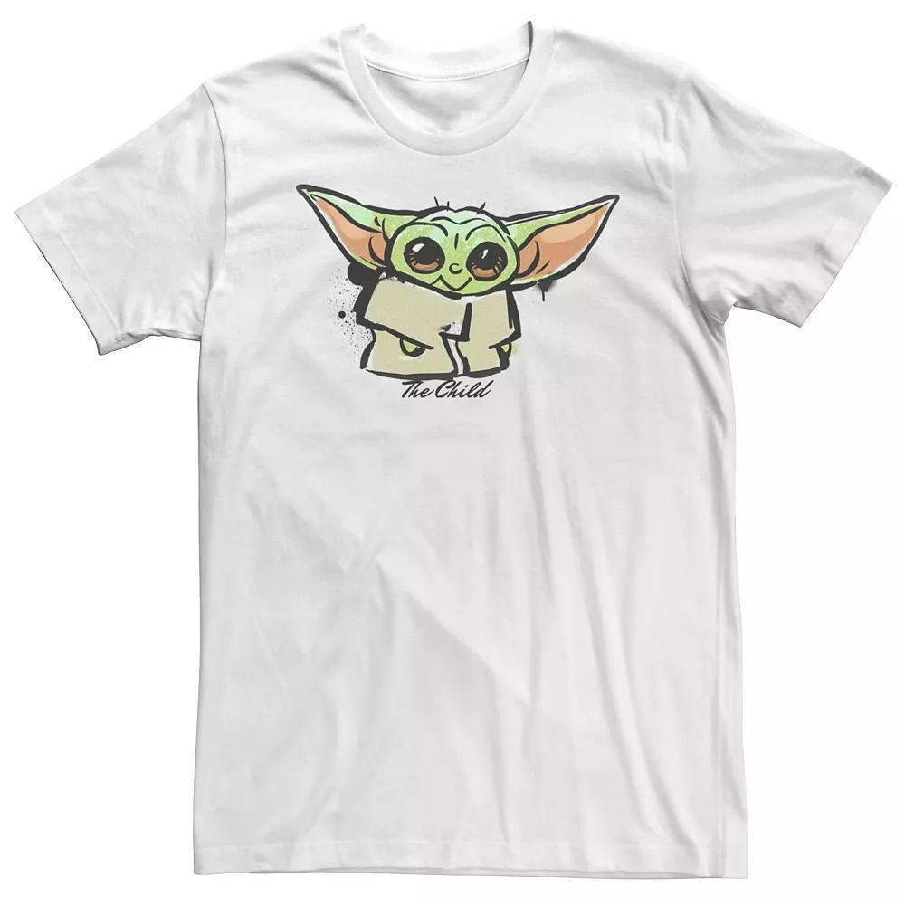 Big & Tall Star Wars The Mandalorian Bb Child Paint Watercolor Poster Tee, Men's, Size: 5XL, White Product Image