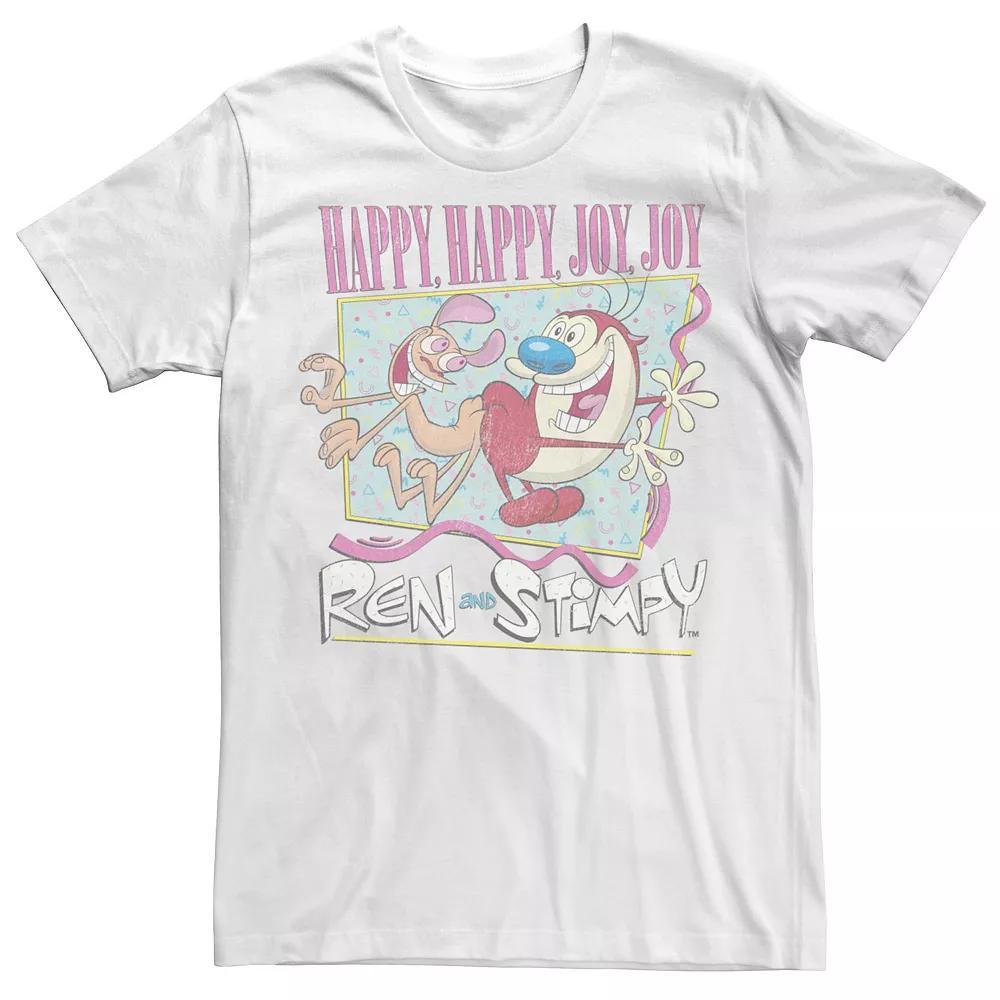Men's Ren & Stimpy 90's Style Tee, Size: Large, White Product Image