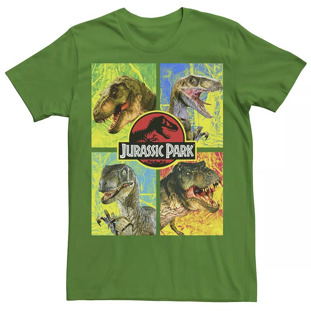 Men's Jurassic Park Four Dinosaur Faces Tee, Size: 3XL, Black Product Image