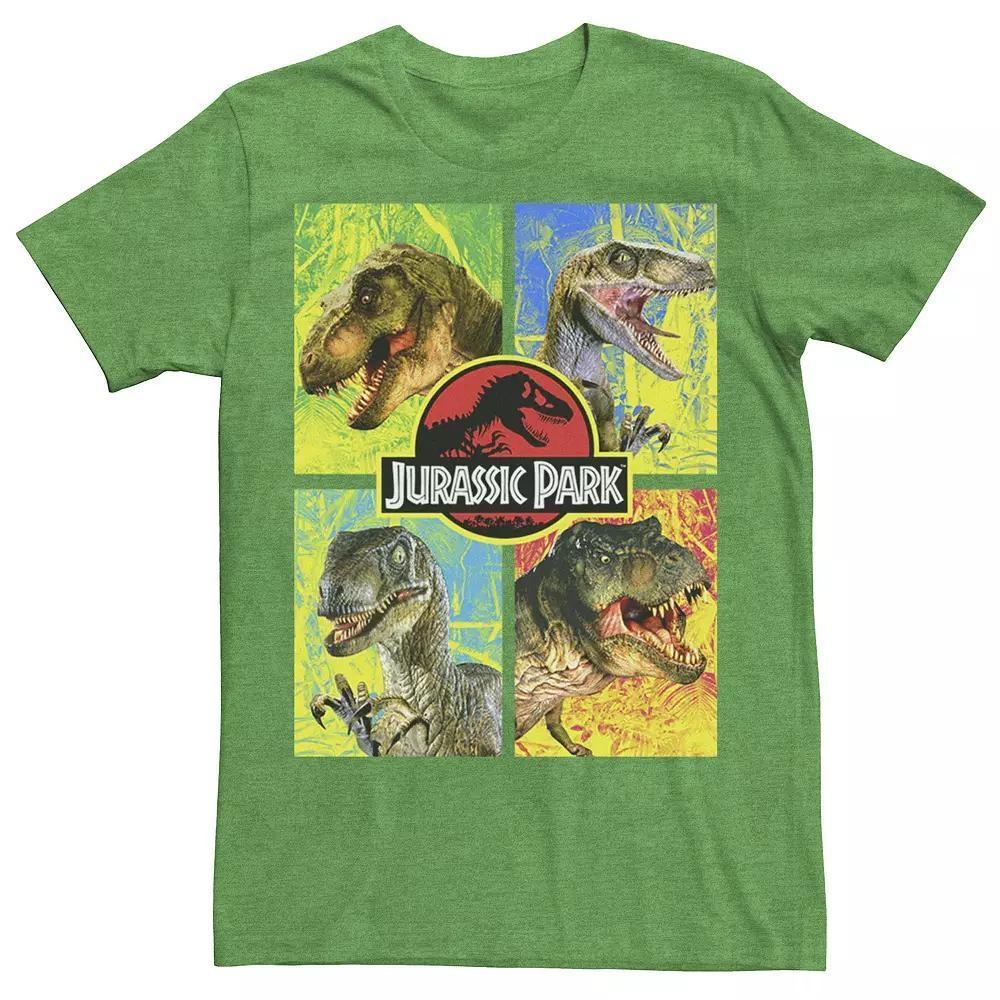Men's Jurassic Park Four Dinosaur Faces Tee, Size: 3XL, Black Product Image