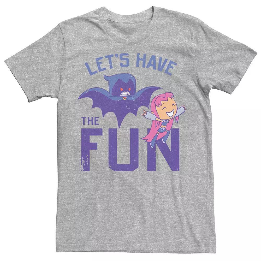 Men's DC Comics Teen Titans Go! Starfire Raven Let's Have The Fun Tee, Size: Medium, Athletic Grey Product Image