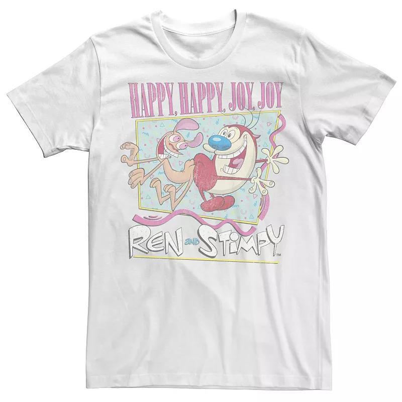 Men's Ren & Stimpy 90's Style Tee, Size: Large, White Product Image