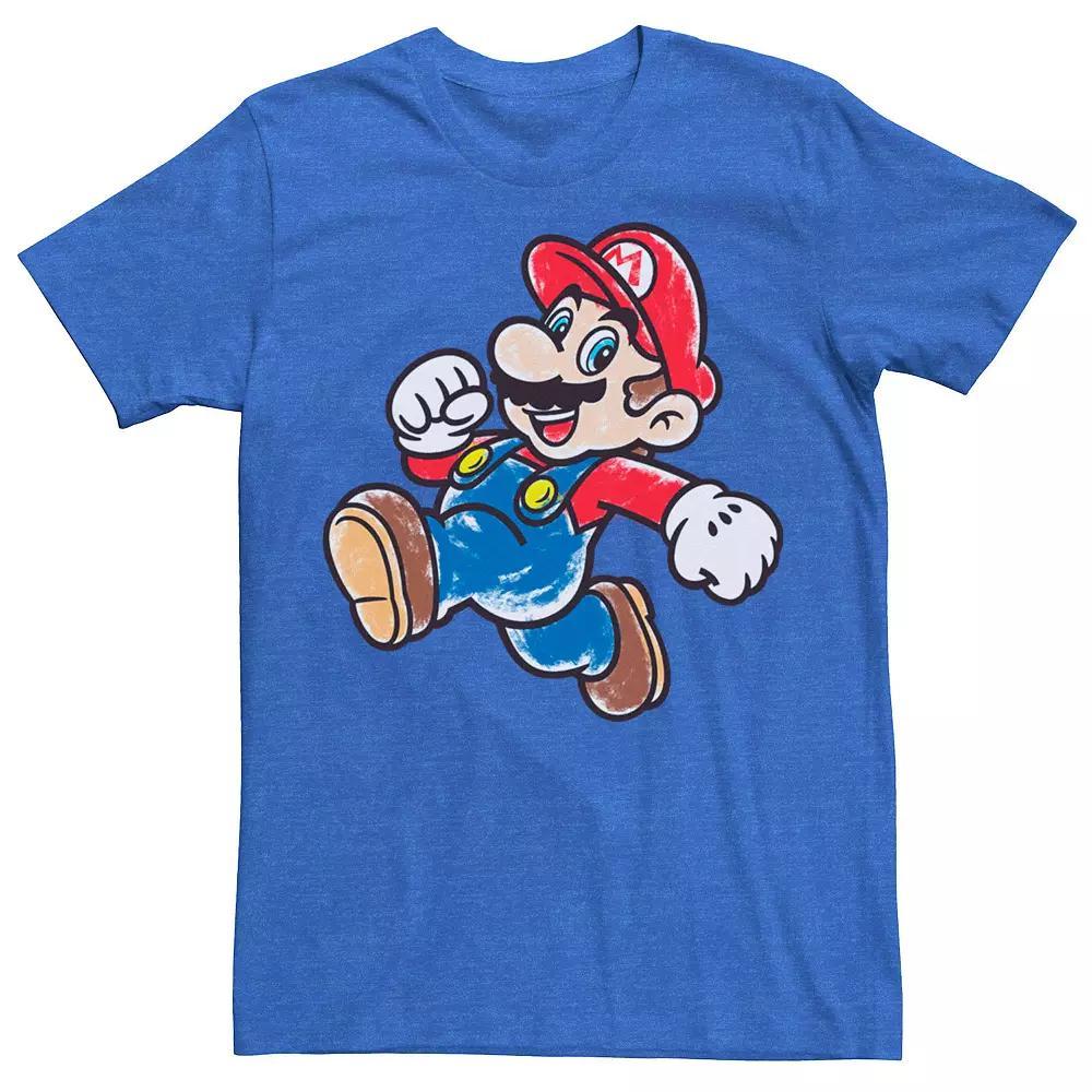 Men's Nintendo Super Mario Marker Fill Mario Portrait Tee, Size: Medium, Royal Grey Product Image
