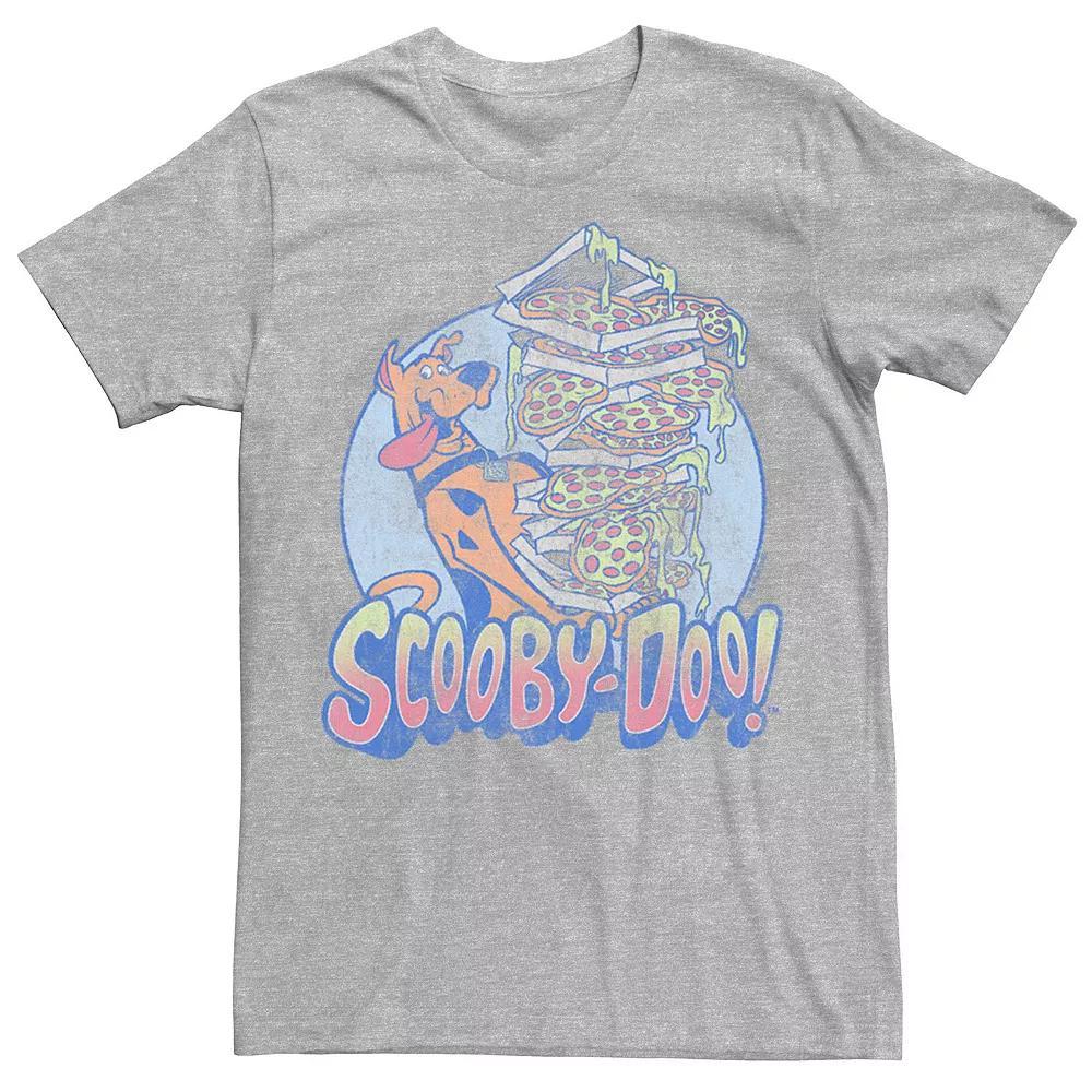 Men's Scooby Doo Happy Pizza Stack Tee, Size: Small, Athletic Grey Product Image