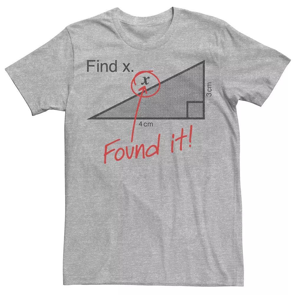 Men's Find X Math Humor Graphic Tee, Size: XL, Athletic Grey Product Image