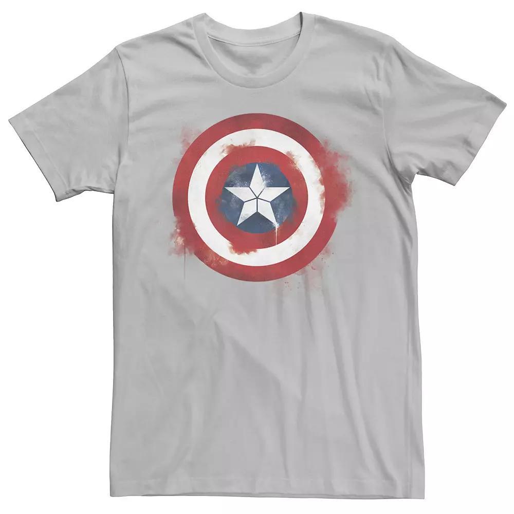 Mens Marvel Avengers Endgame Spray Paint Captain America Logo Graphic Tee Athletic Grey Product Image