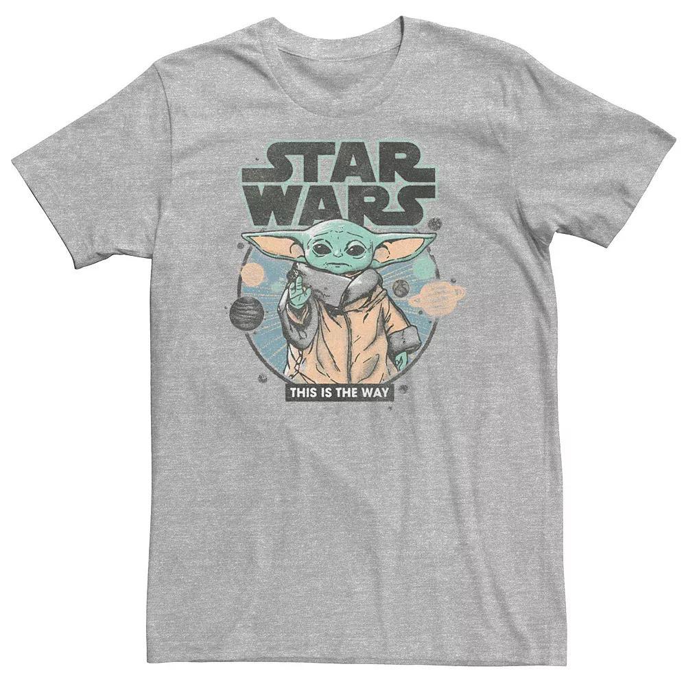 Big & Tall Star Wars The Mandalorian The Baby Yoda Tee, Men's, Size: XXL Tall, Athletic Grey Product Image