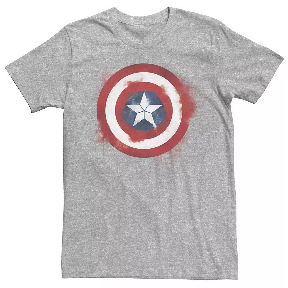 Mens Marvel Avengers Endgame Spray Paint Captain America Logo Graphic Tee Athletic Grey Product Image
