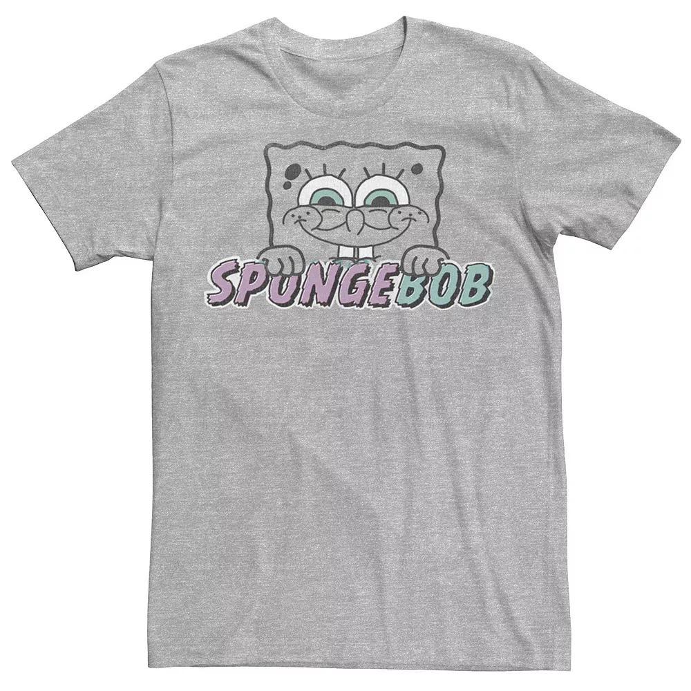 Men's SpongeBob SquarePants Big Face Outline Tee, Size: XL, Athletic Grey Product Image