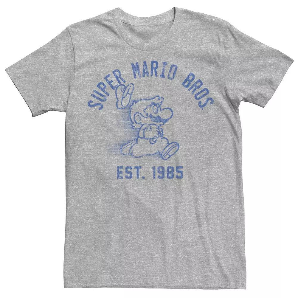 Men's Nintendo Super Mario Running Fade 1985 Vintage Tee, Size: XL, Athletic Grey Product Image