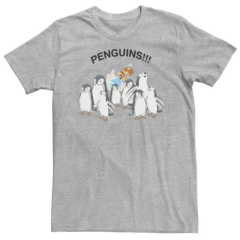 Big & Tall Nickelodeon Avatar The Last Airbender Aang "Penguins!!!" Portrait Tee, Men's, Size: XXL Tall, Athletic Grey Product Image