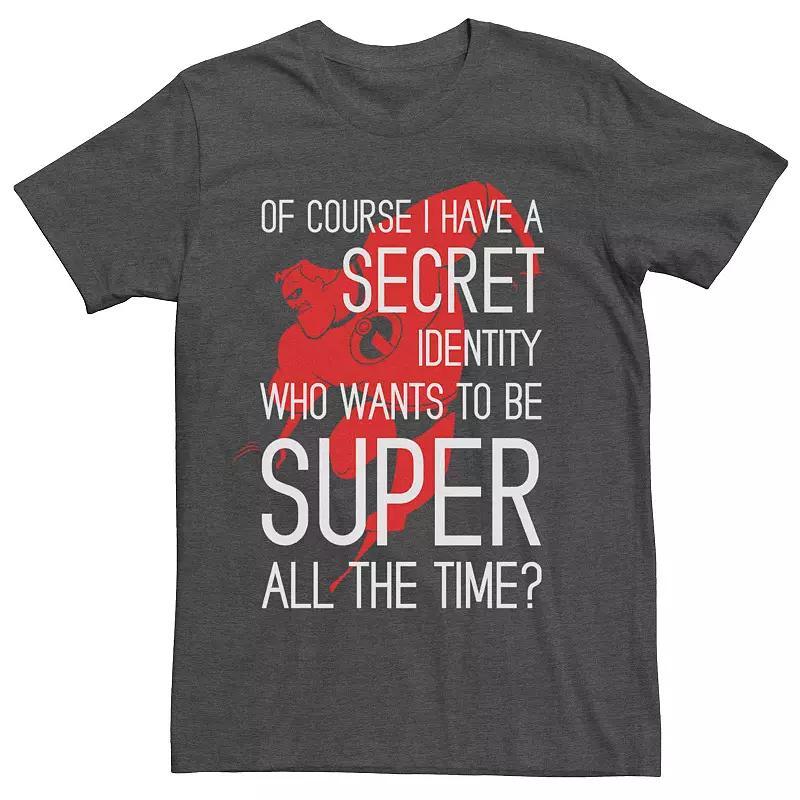 Mens Disney Pixar Incredibles Secret Identity Graphic Tee Grey Heather Product Image