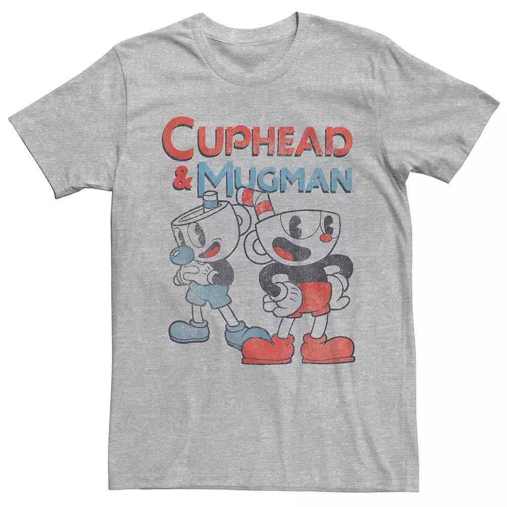 Mens Cuphead & Mugman Graphic Tee Athletic Grey Product Image