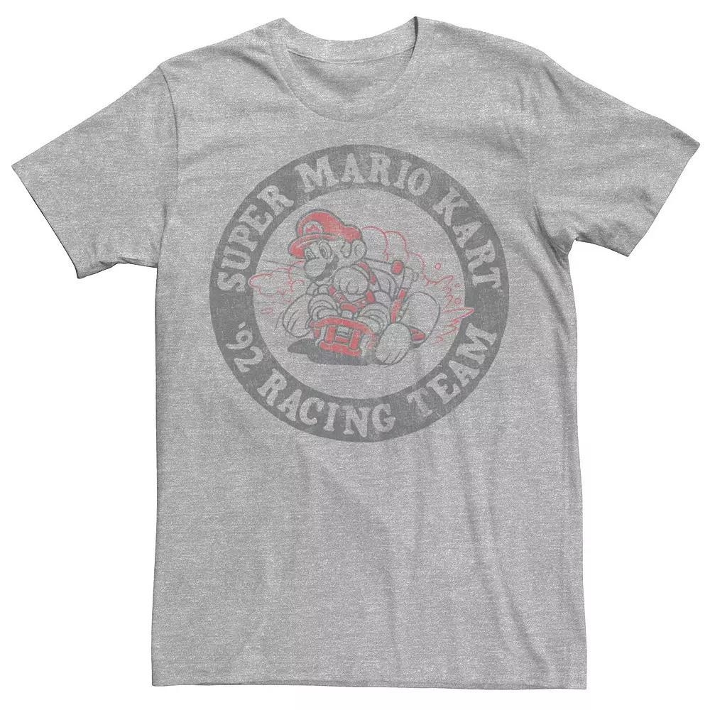 Mens Nintendo Super Mario Kart 92 Racing Team Tee Athletic Grey Product Image