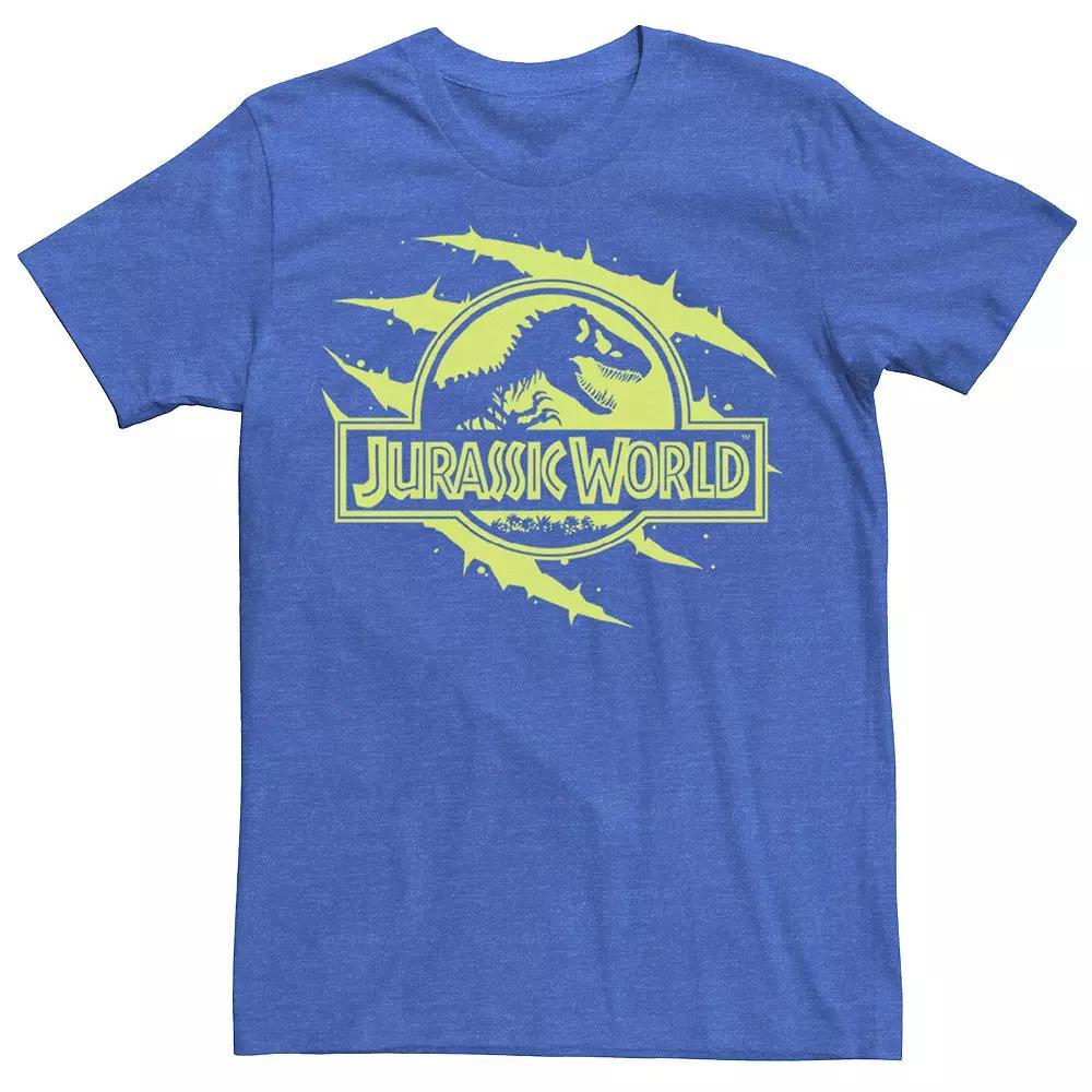 Men's Jurassic World Neon T-Rex Fossil Logo Tee, Size: 3XL, Grey Product Image